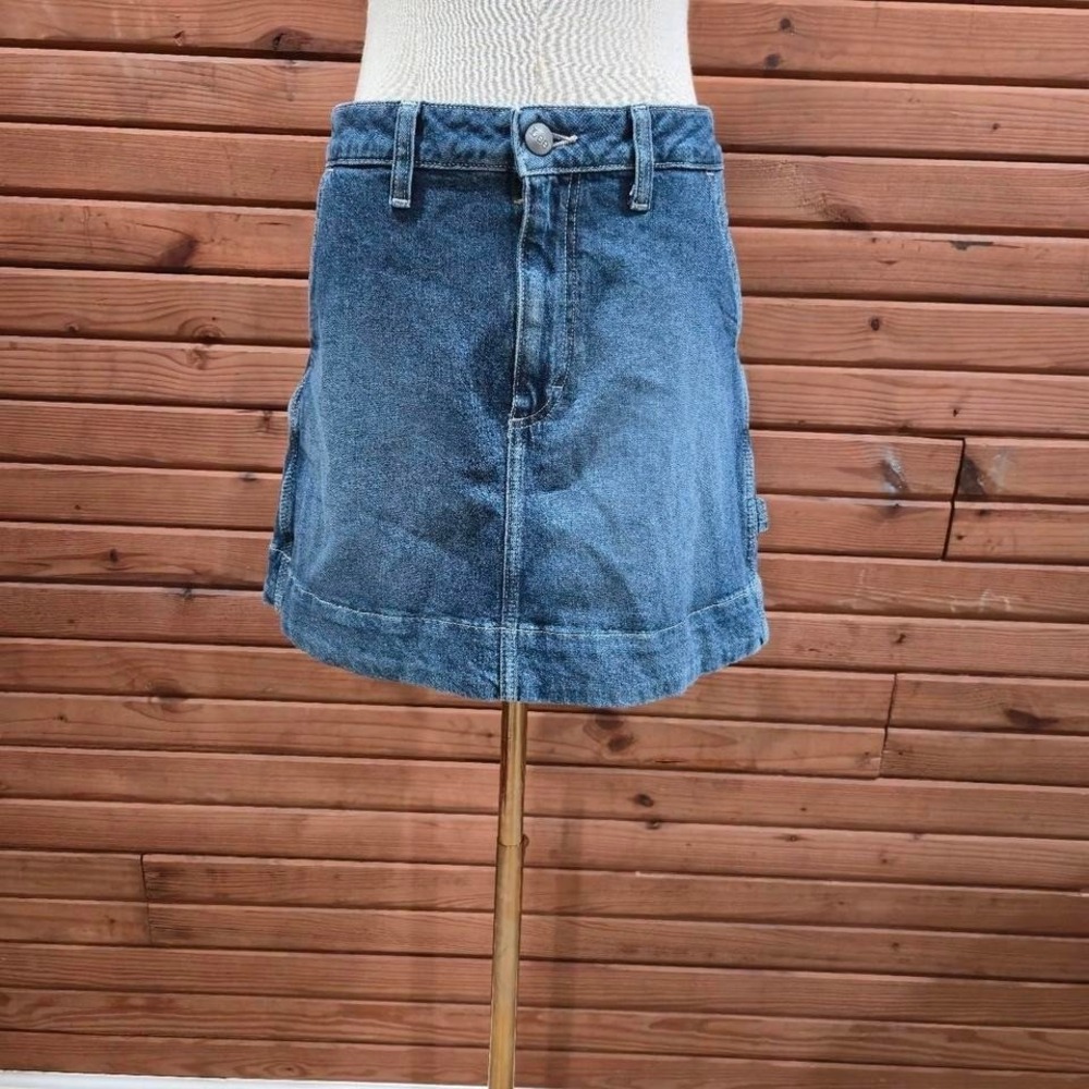 Y2K Womens Size 4 Lee Skater Utility Denim Mini Skirt Grunge 90s Downtown Girl